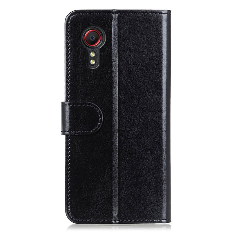 PU Leather Cover for Samsung Galaxy Xcover7 Crazy Horse Texture Cell Phone Cases - Black PU Leather Cover for Samsung Galaxy Xcover7 Crazy Horse Texture Cell Phone Cases - Black